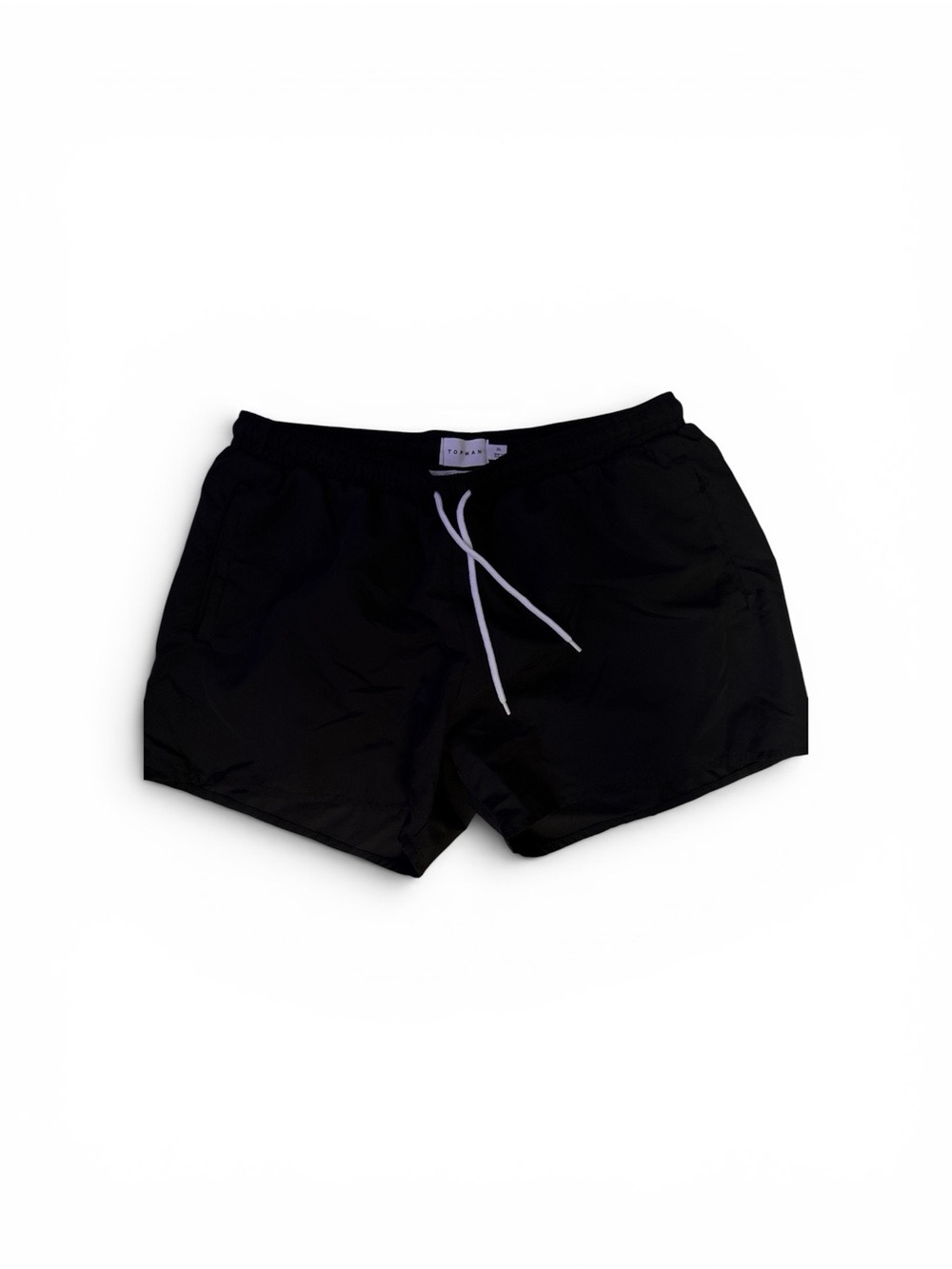 Topman Black Athletic Shorts with White Drawstring